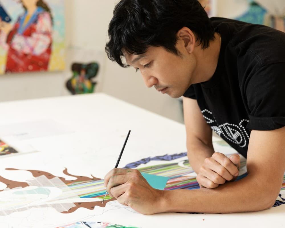 Collision of style and colours in NFT paintings by Japanese artist