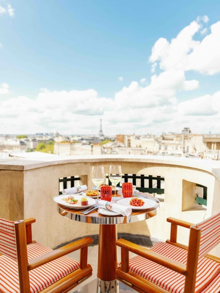 Terrace dining with a Parisian view, a Cheval Blanc edition