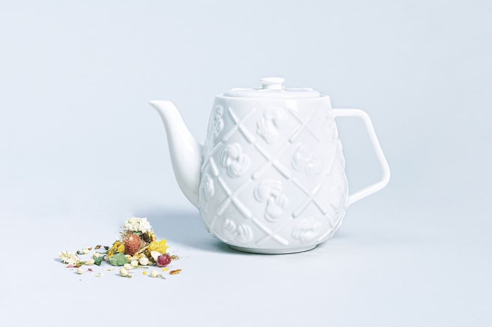Steep with this limited edition KAWS x AllRightsReserved “XX” monogrammed teapot