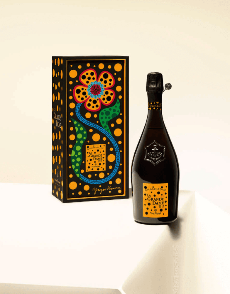 Yayoi Kusama x Veuve Clicquot La Grande Dame 2012 limited edition bottles