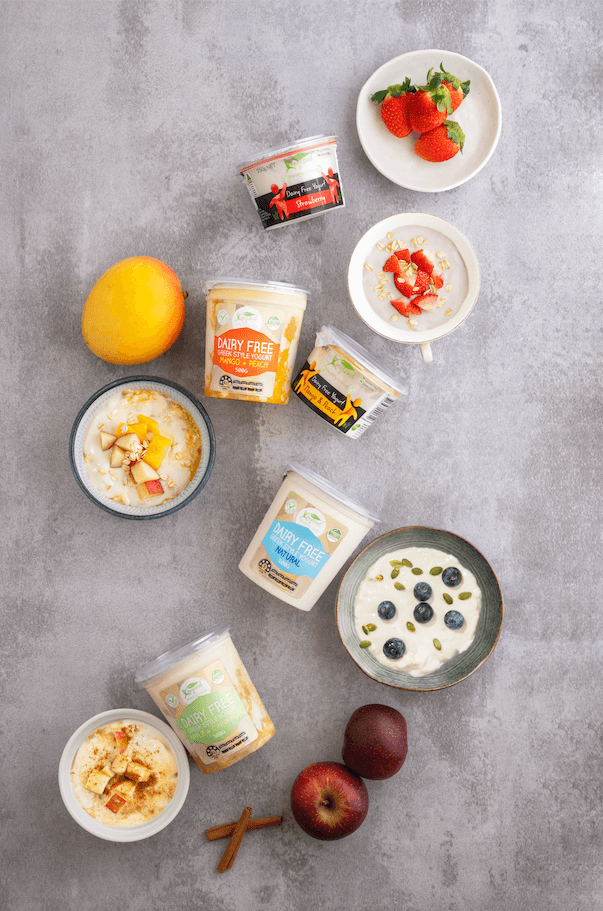 #legendgiveaway: 3 sets of Kingland dairy free yogurt prize pack featuring Greek Style Mango & Peach, Apple Cinnamon, Natural, plus Fruit Yogurt Mango & Peach and Strawberry